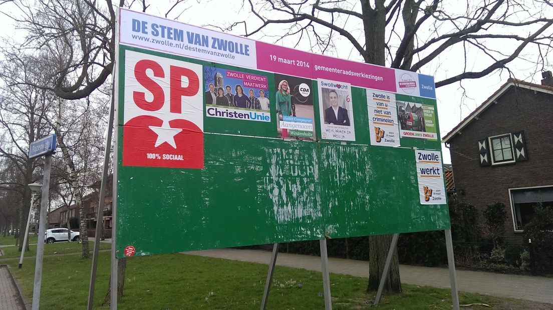 Verkiezingsbord in Zwolle