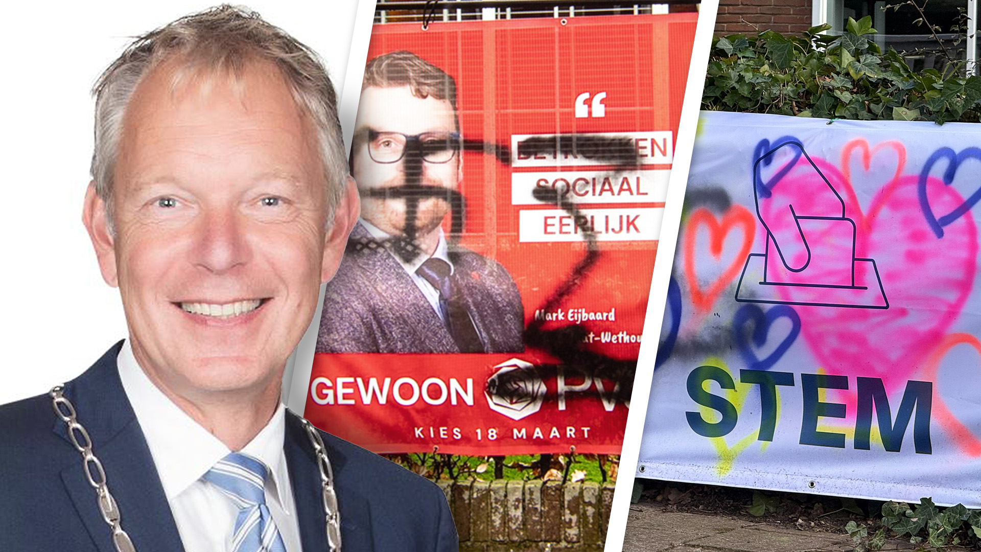 Burgemeester over haatteksten bij woningen politici: 'In 15 jaar nog nooit meegemaakt'