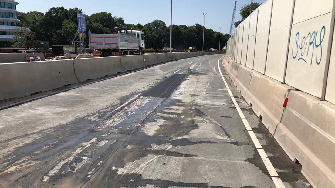 Eerdere werkzaamheden aan een voeg in de zuidelijke ringweg