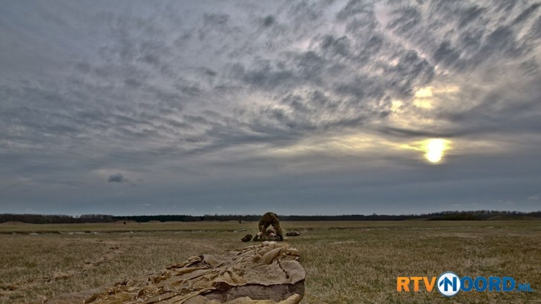 Parachutist in het Marnewaard gebied