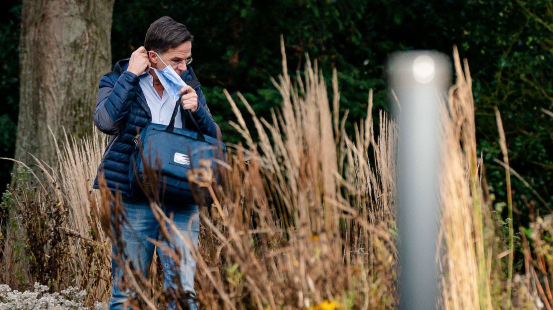 Mark Rutte donderdagmiddag bij het Catshuis