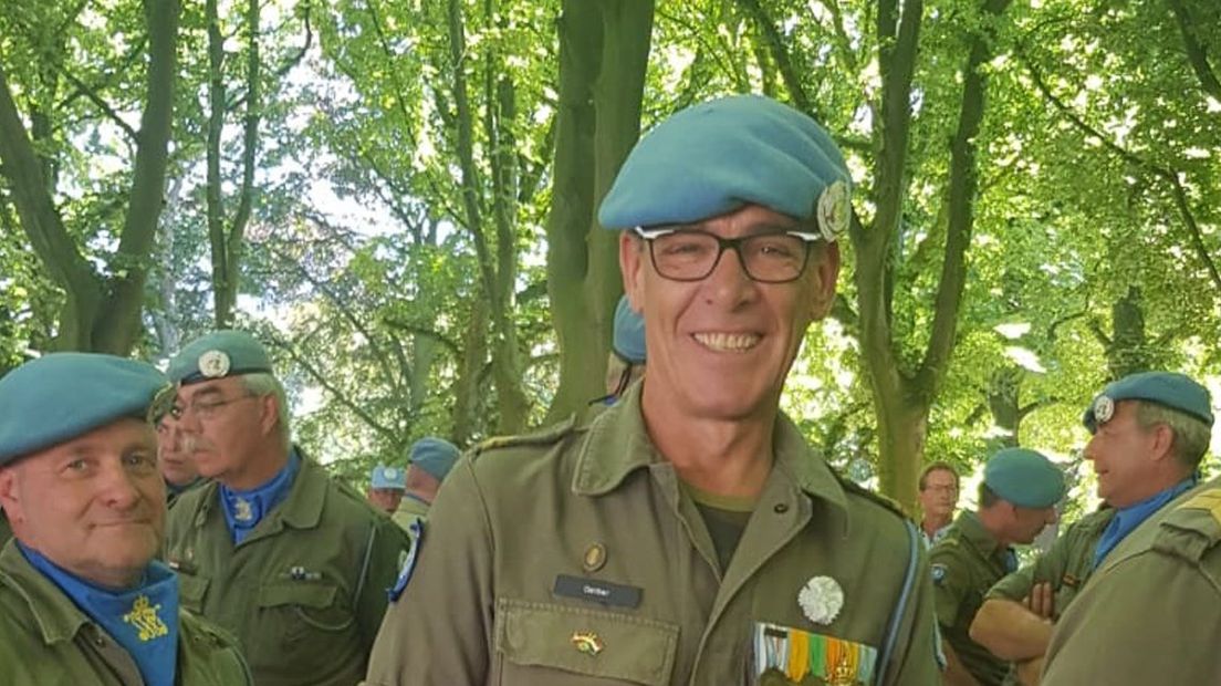 Veteraan Andre Gerber met zijn blauwe baret