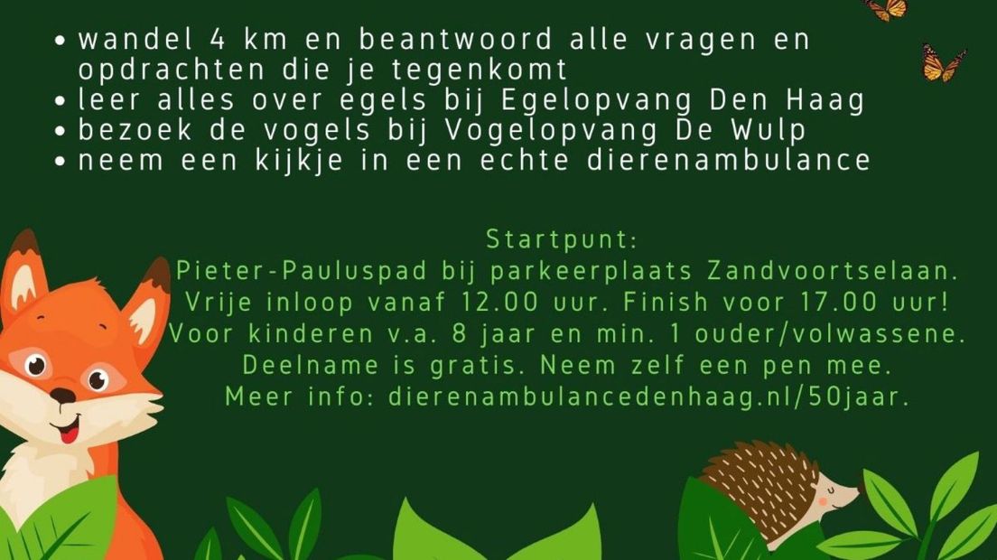 De Natuurspeurtocht | Afbeelding: Dierenambulance Den Haag