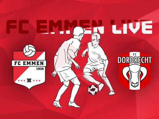 Lees terug: FC Emmen en FC Dordrecht spelen gelijk in eerste wedstrijd van de play-offs