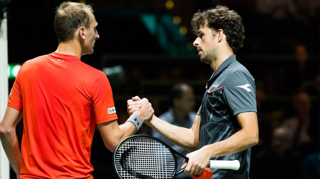 Thiemo de Bakker en Robin Haase tijdens hun partij in Rotterdam