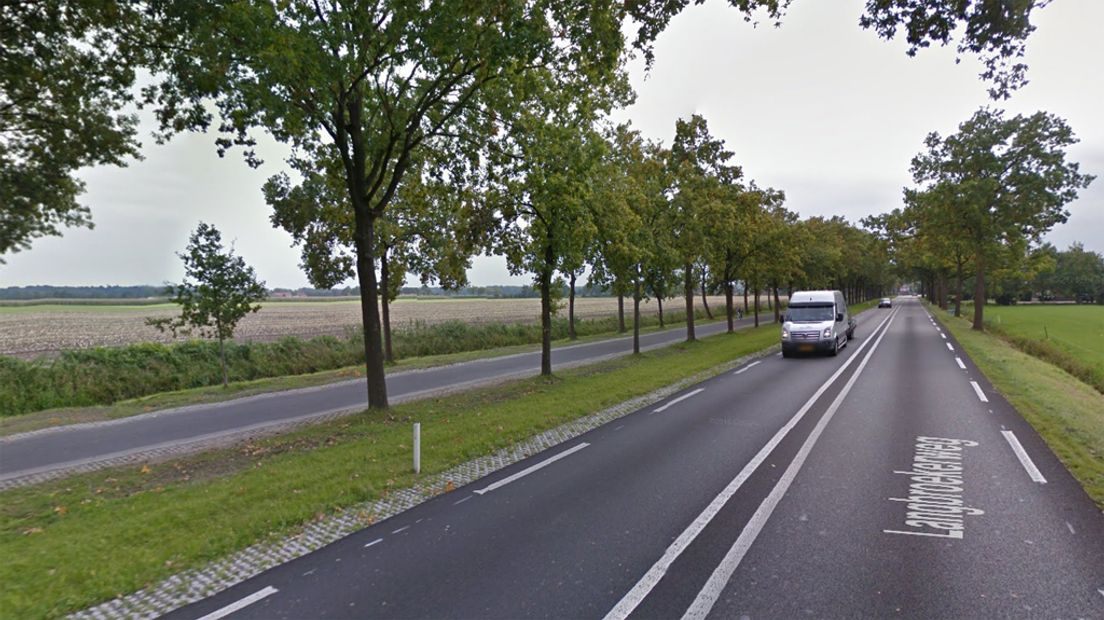 De weg tussen Doorn en Langbroek en de parallelweg.