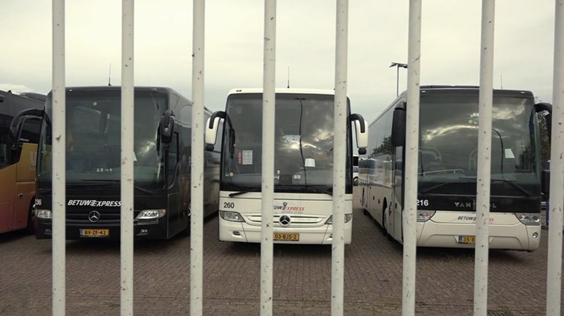 Bussen van Betuwe Express in Herveld.