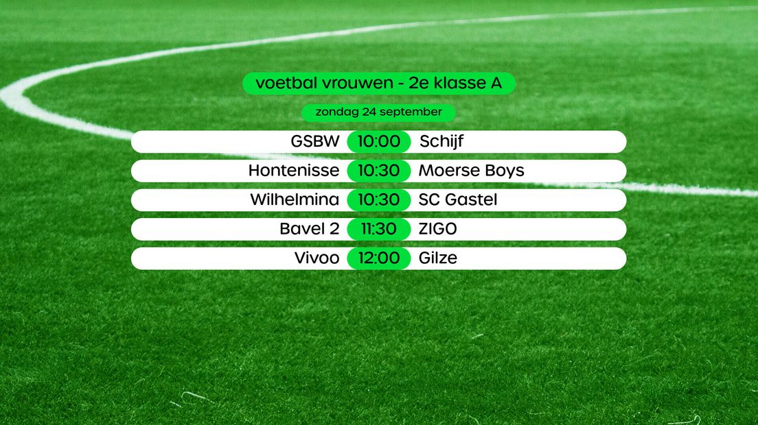 voetbal 2e klasse A vrouwen zondag
