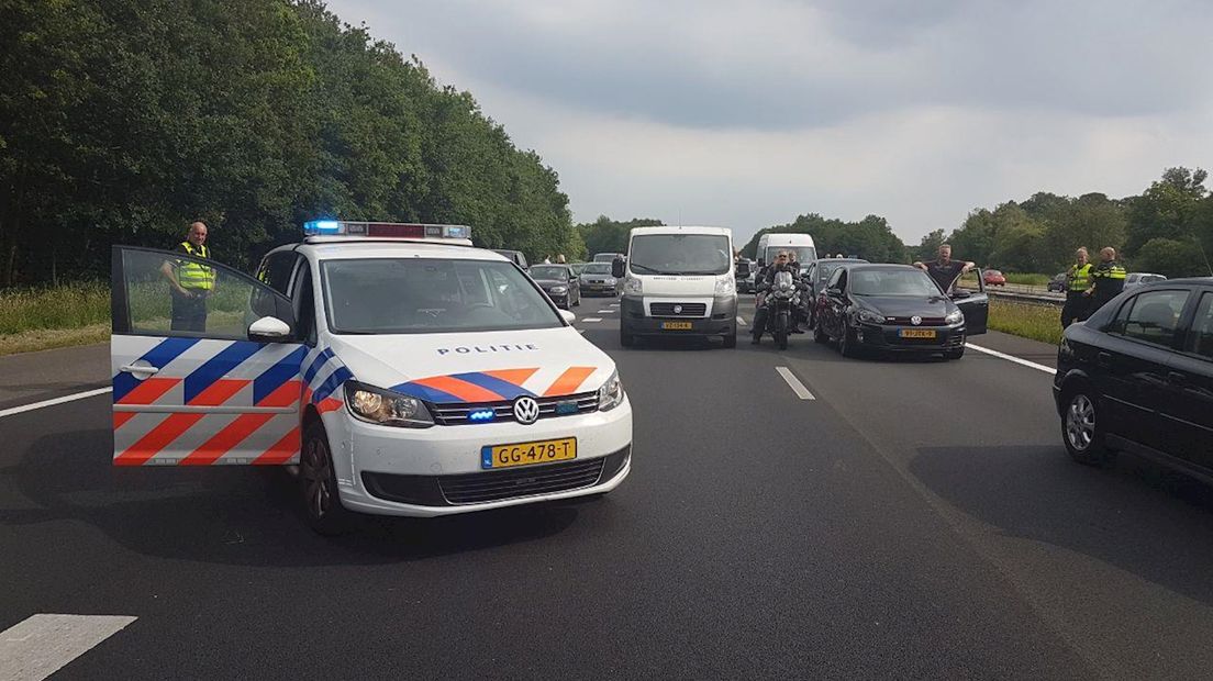 De politie had de weg afgesloten