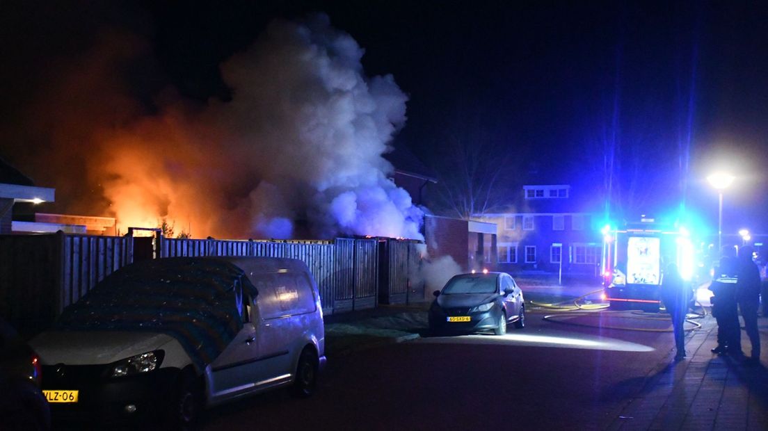Brand in een bijgebouw van een woning in Westerhaar, vannacht.