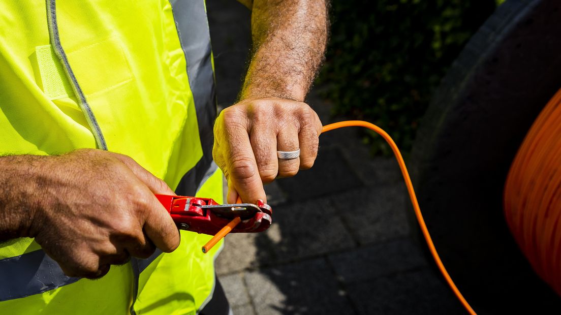 Werkzaamheden aan een glasvezelkabel