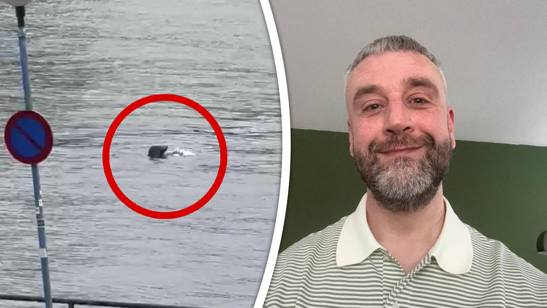 L: De zeehond in het Boerengat, R: Aleksandar.