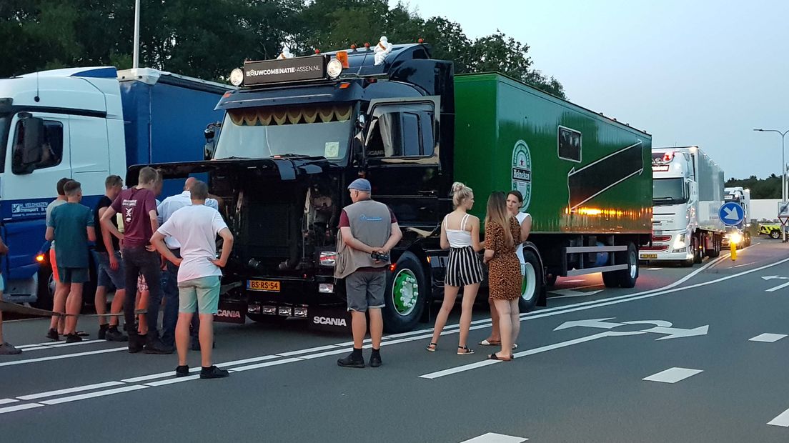 Pech bij trucker (Rechten: Persbureau Meter)