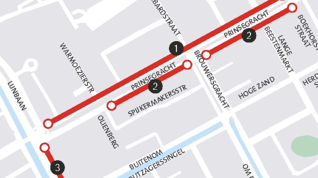 Werkzaamheden Buitenom en Prinsegracht