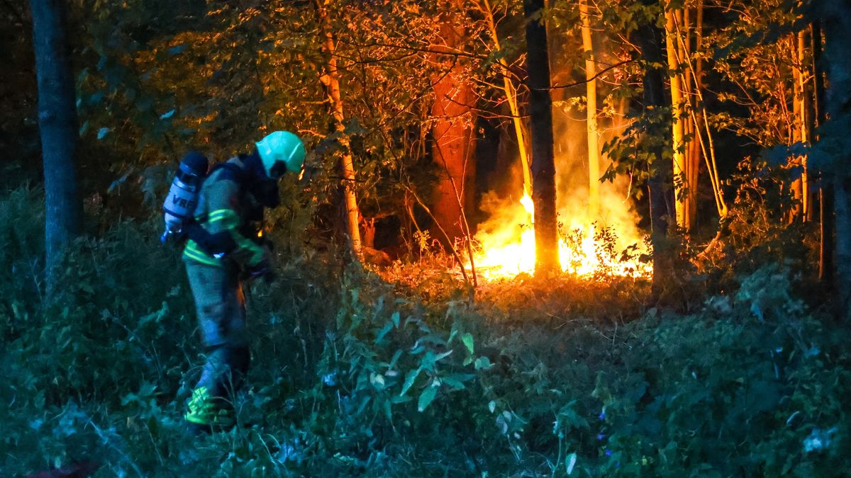 Weer brand in bosjes in Leeuwarden, vuur onder controle | Auto in de sloot bij Oosterzee