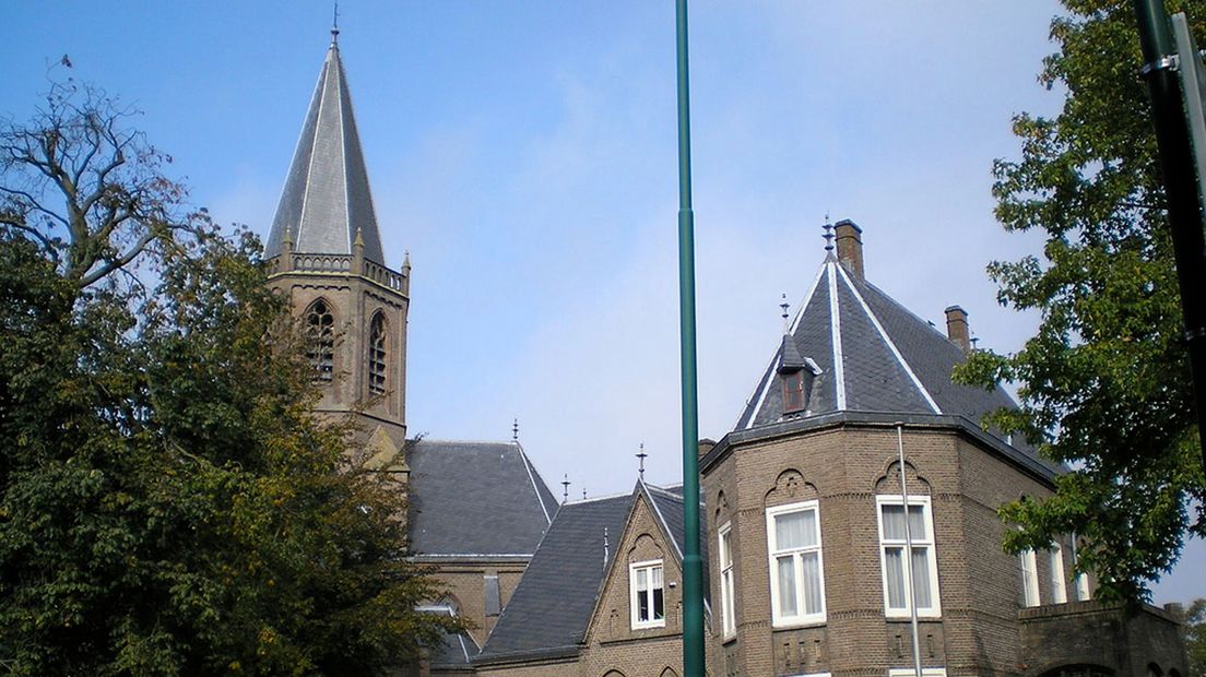 Onze Lieve Vrouwe ten Hemelopneming-toren, kerk en kosterswoning.