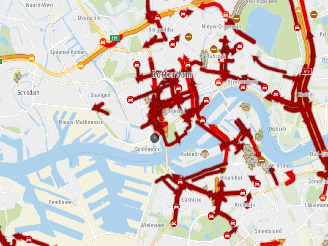 Door de schietpartijen in Rotterdam was het in de hele stad ontzettend druk.