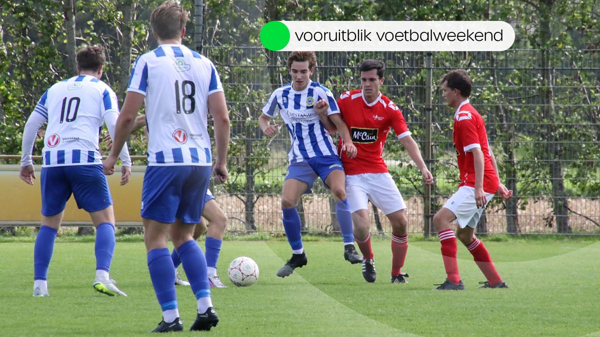 Deze wedstrijden worden vanmiddag en morgen gespeeld in het amateurvoetbal