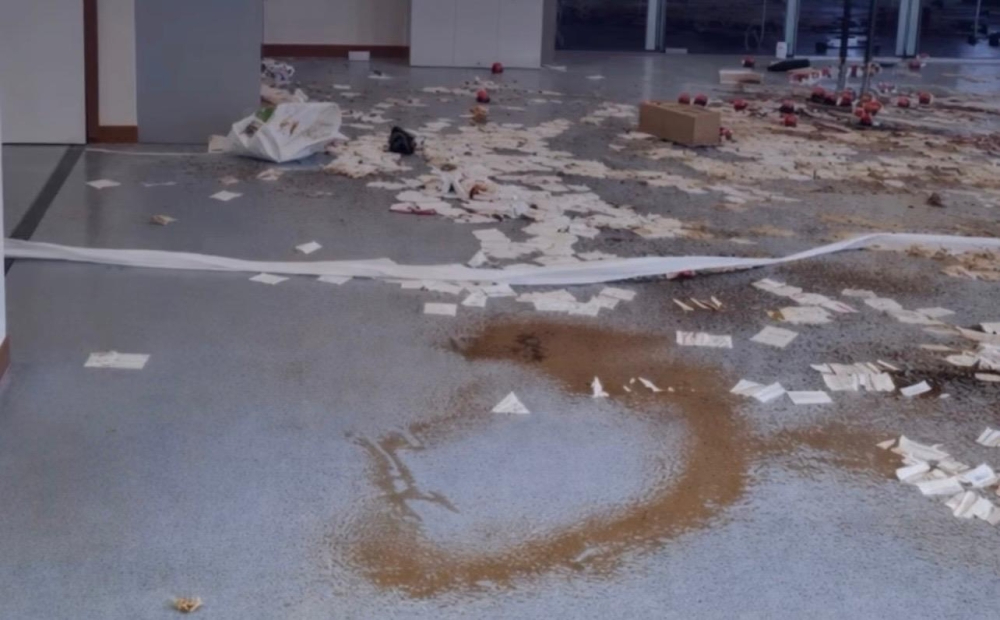 Een deel van de ravage in het ziekenhuis