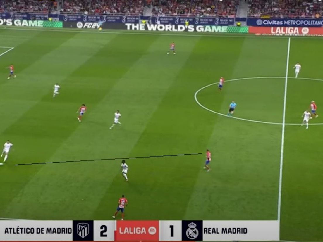 Atlético verkiest de korte opbouw boven de lange bal en scoort tegen Real Madrid