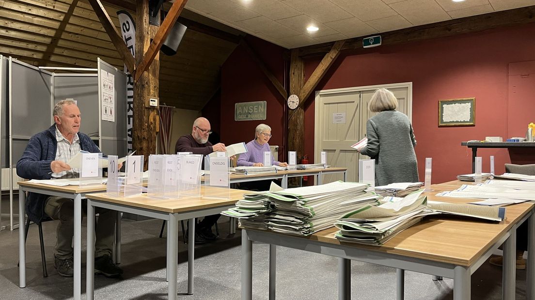 Stemmen tellen Provinciale Statenverkiezingen in Ansen
