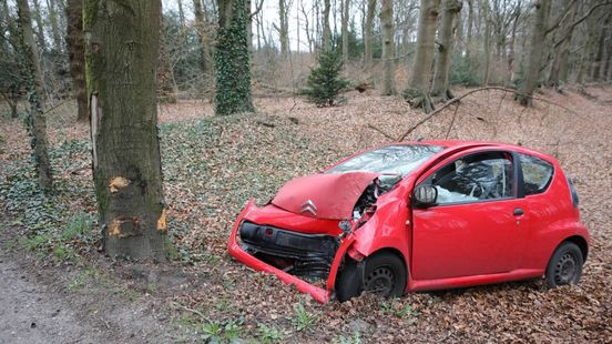Auto botst tegen boom • zes gewonden bij ongeluk. Auto botst tegen boom • zes gewonden bij ongeluk.
