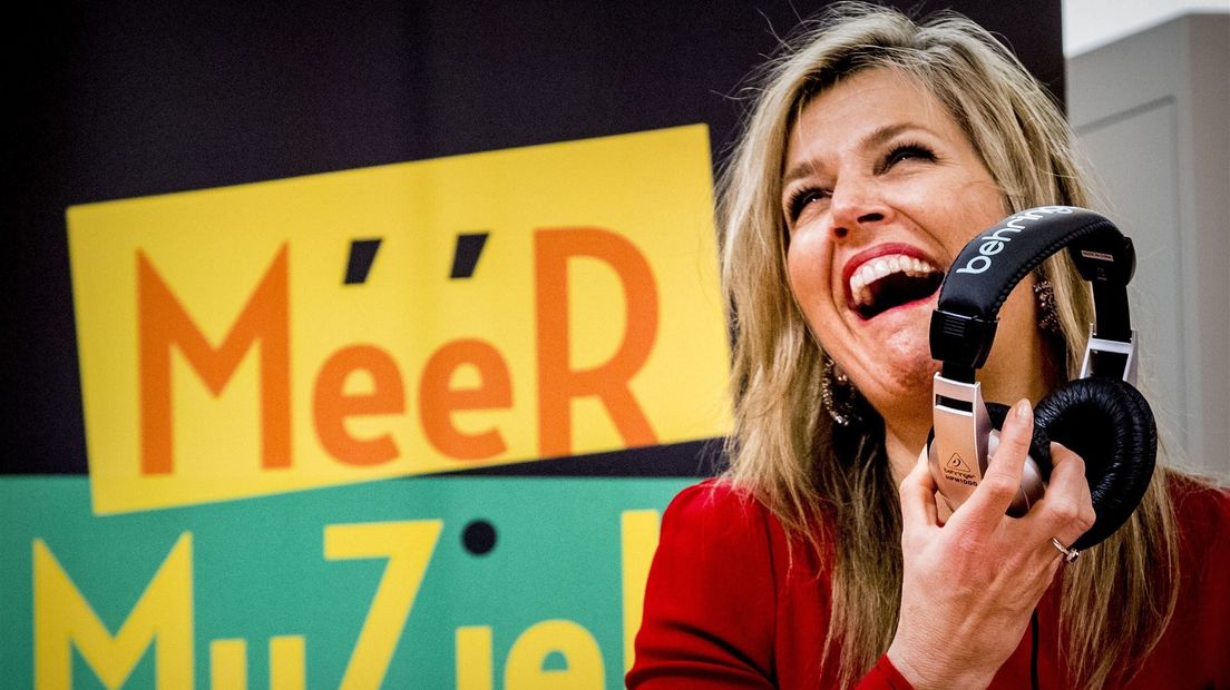 Koningin Máxima in haar rol als erevoorzitter van Meer Muziek in de Klas