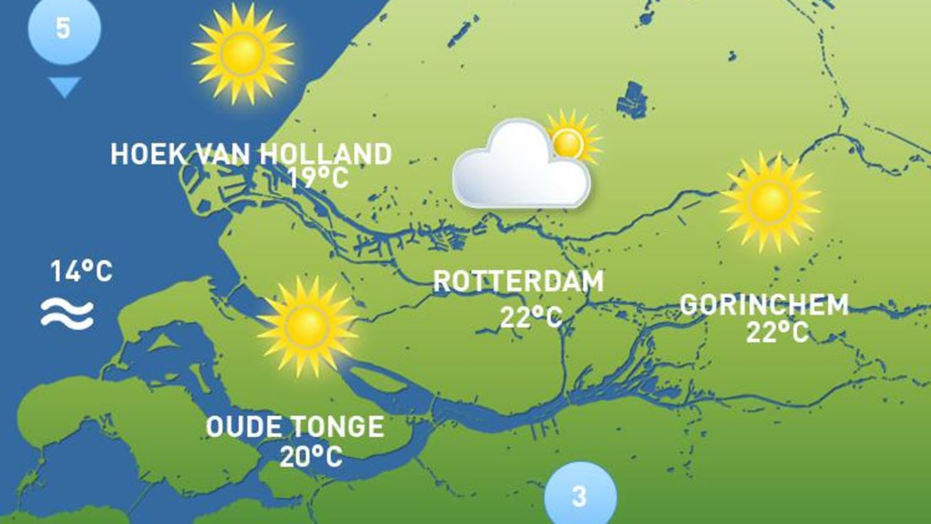 Het weer van vandaag: zon en sluierwolken - Rijnmond