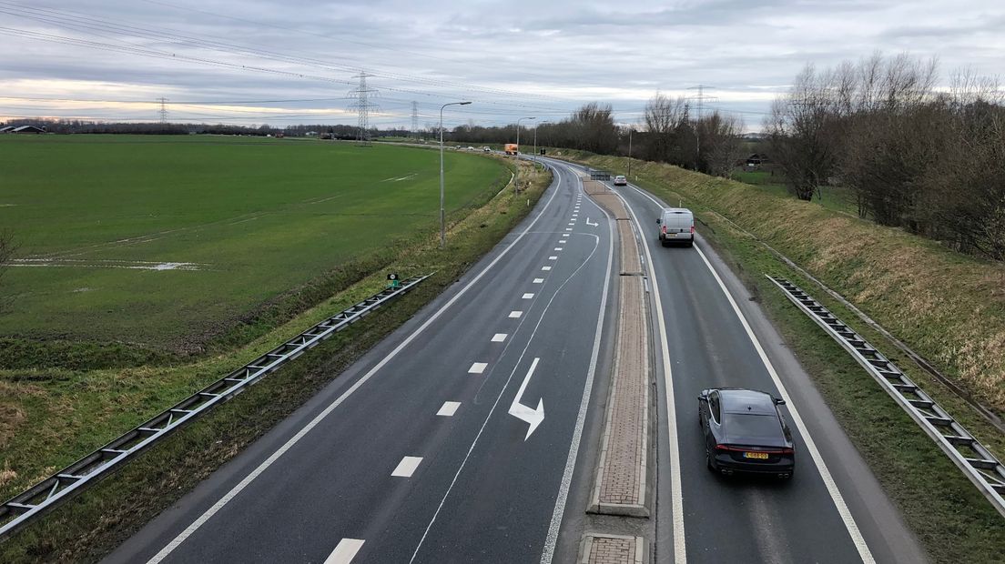 De N33 vlak bij Appingedam