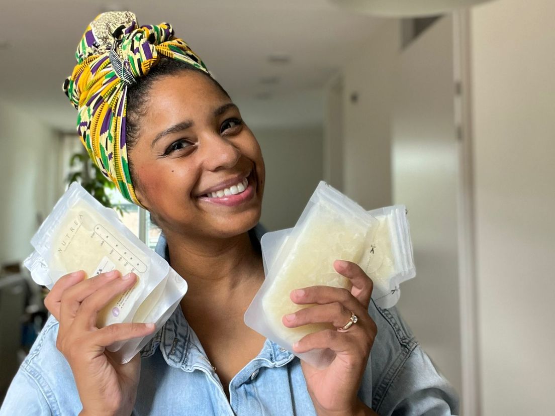 Djanifa Da Conceicao doneert moedermelk aan premature baby's.