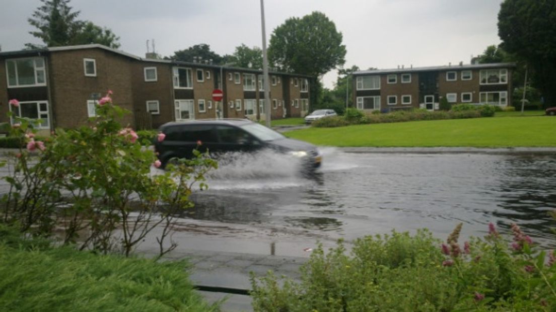 Regenbuien in Hoogeveen