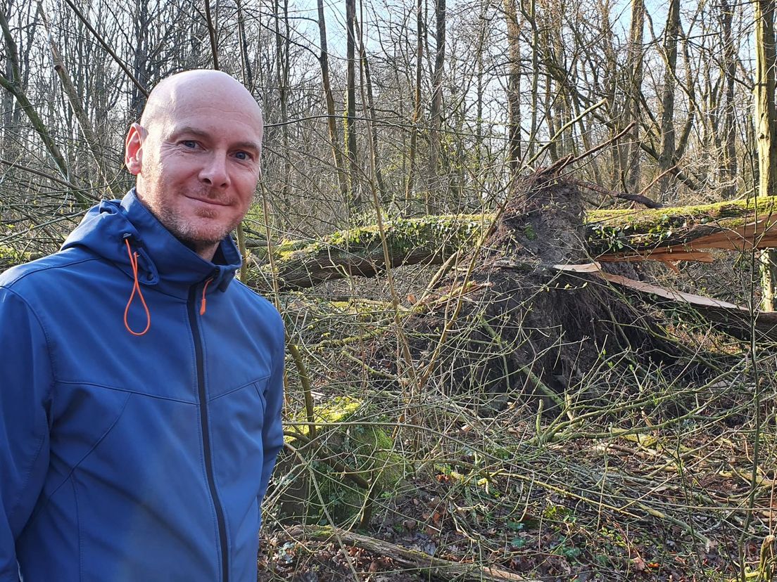 Ecoloog Olaf van Velthuijsen in het Kralingse Bos