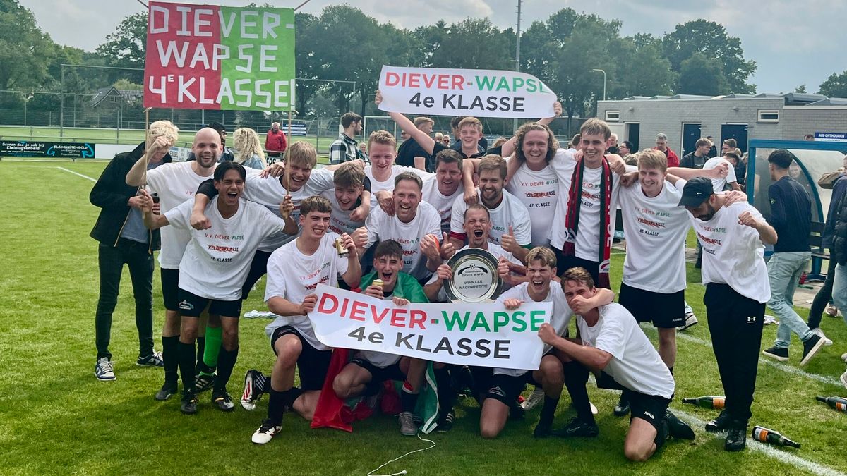 Diever-Wapse promoveert naar vierde klasse na winnende goal van Tim van de Belt