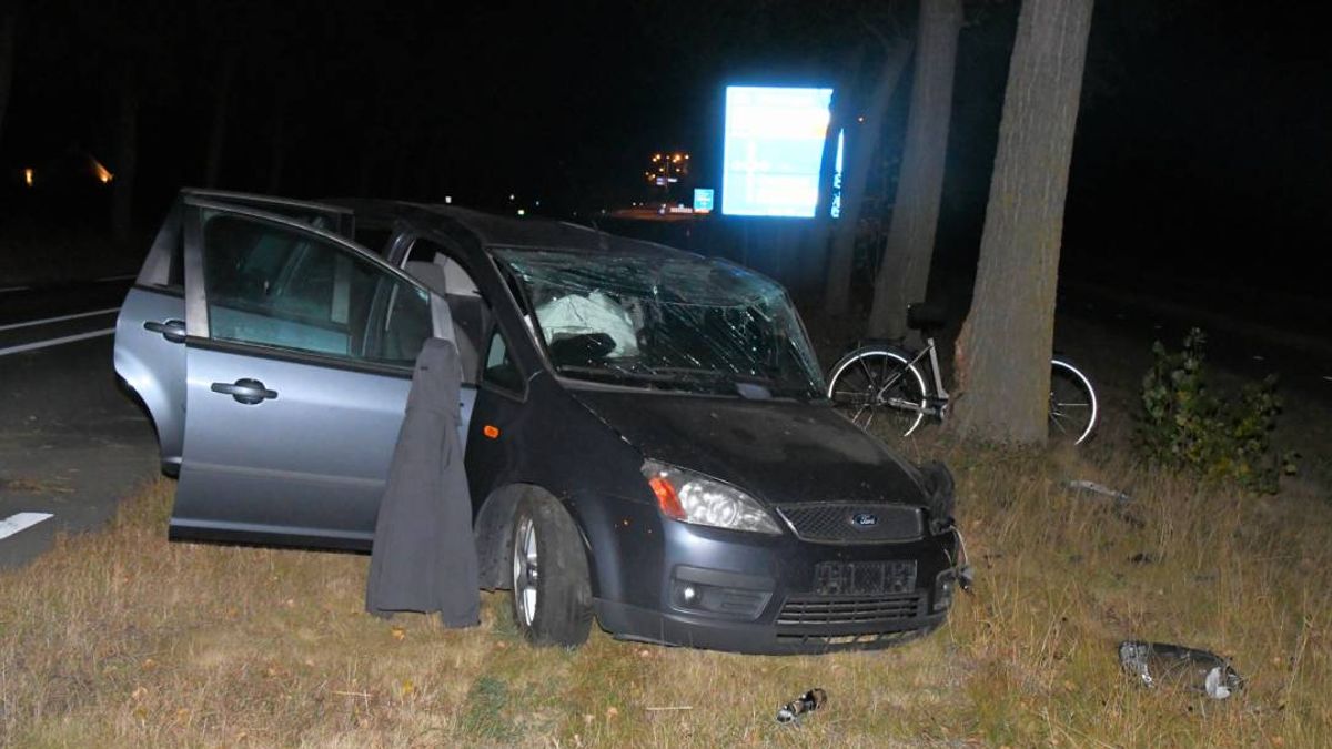 Auto total loss tegen boom bij Breskens; bijrijder gewond, bestuurder spoorloos