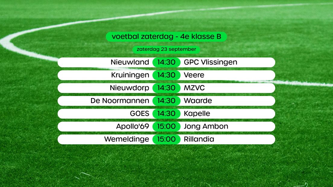 voetbal 4e klasse B zaterdag