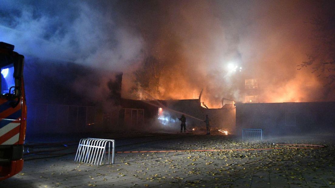 De brand in de gymzaal van het Karrepad zaterdag