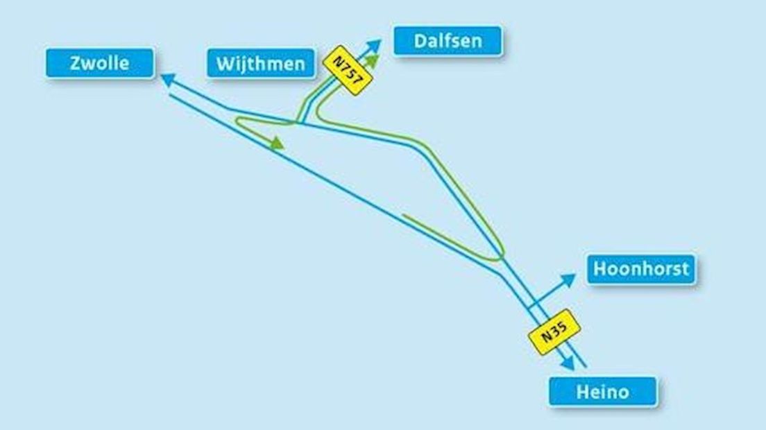 Een schematische uitleg van de tijdelijke verkeerssituatie