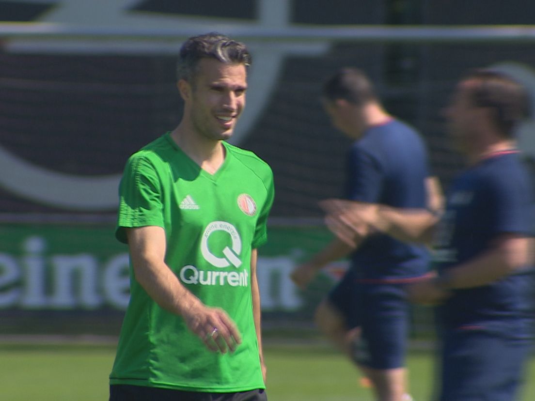 Robin van Persie op de training van Feyenoord