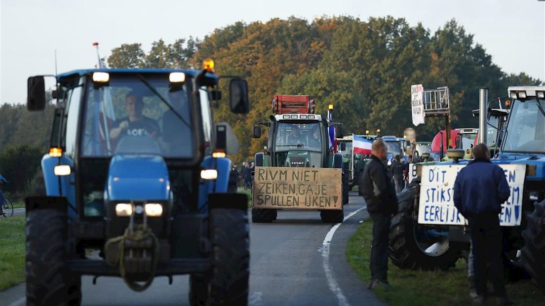 Protesterende boeren in Bilthoven