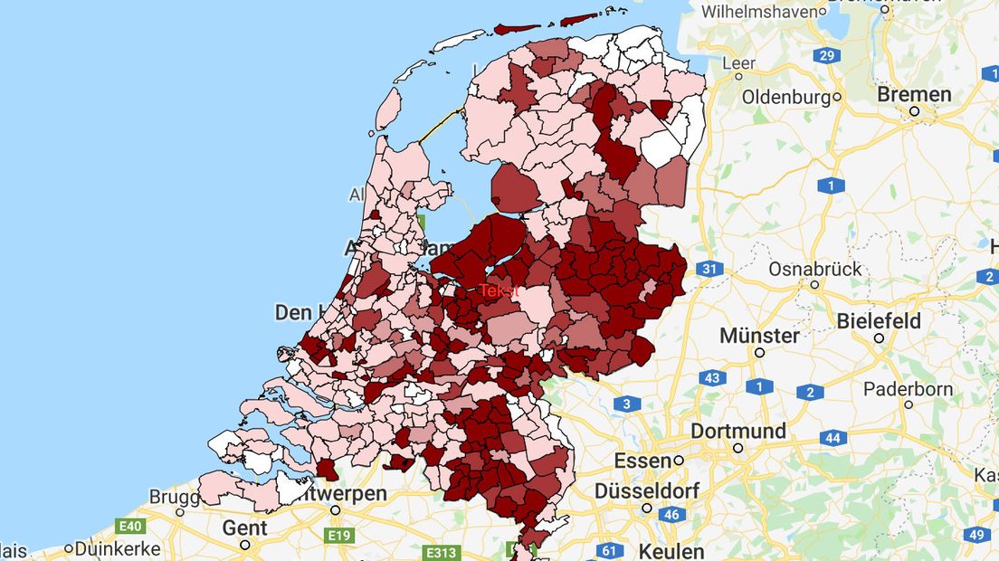 Overzicht van het aantal glasvezelaansluitingen in Nederland (derde kwartaal 2018)