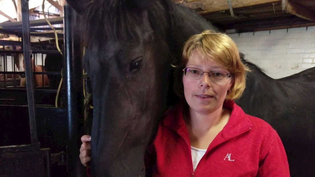 De eigenaresse met haar paard