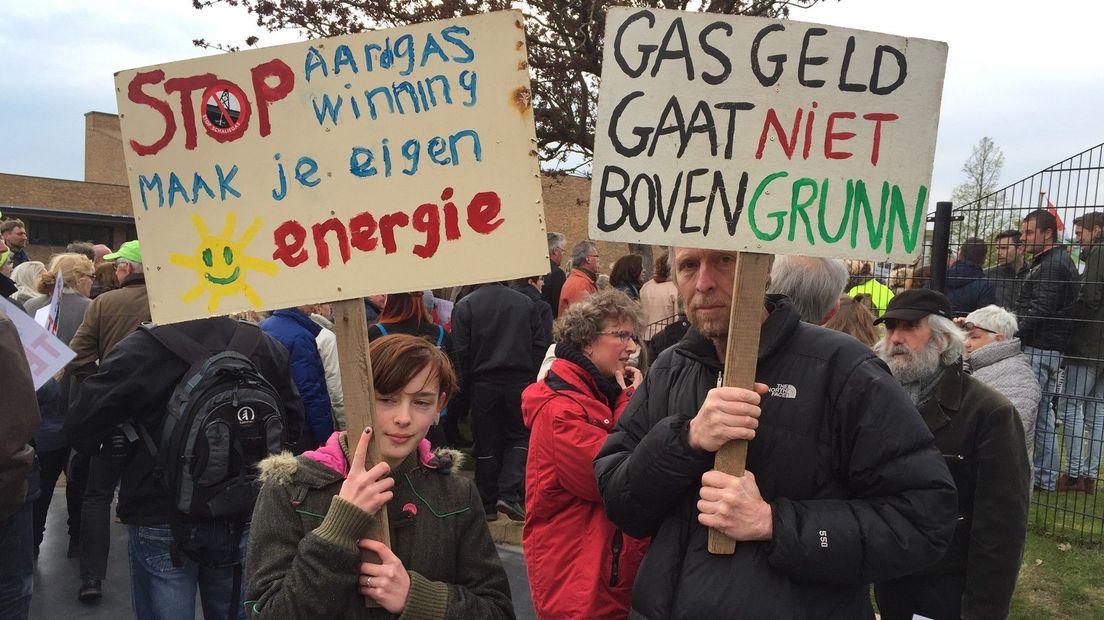 Archiefbeeld van een protest tegen gaswinning in Warffum