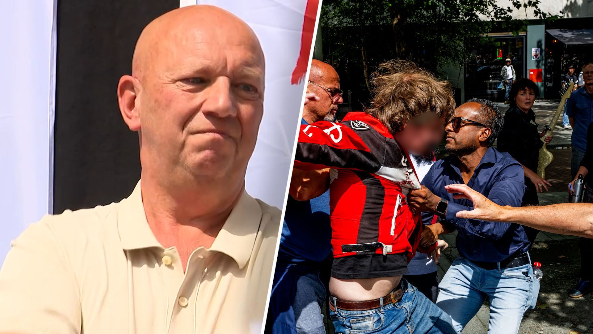 Man pakt microfoon af van Wim Hertgers, de vader de vermoorde Sanne.
