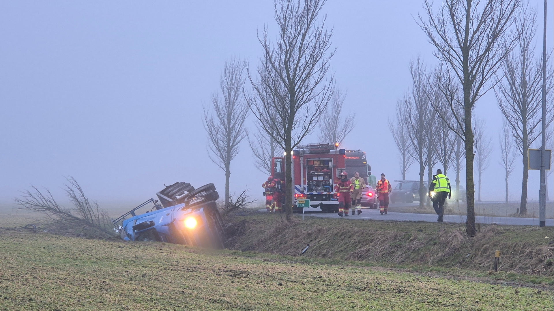 112-nieuws maandag 9 februari: Boerderijbrand Mussel • N999 urenlang dicht • Sportparkvernielingen Veendam