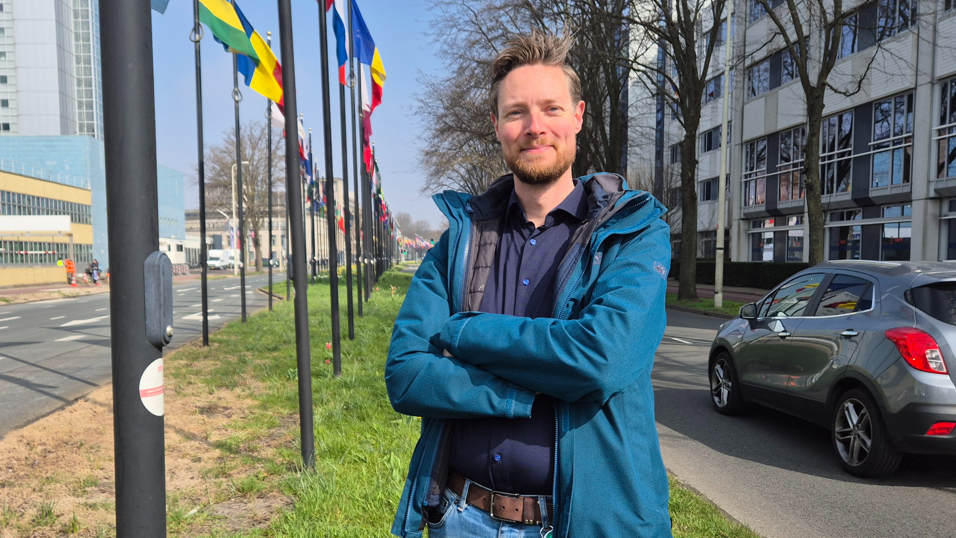 Jelmer Keijts op het stuk Johan de Wittlaan dat 4 maanden dicht gaat