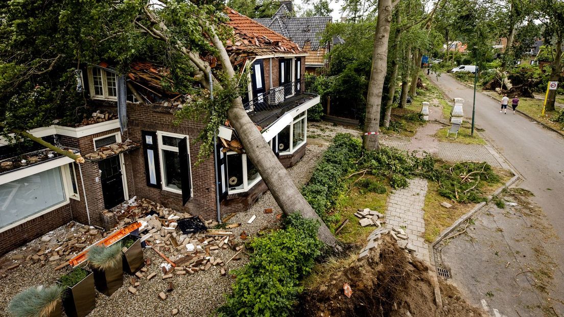 Stormschade in Leersum.