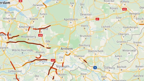 Drukte op Gelderse wegen