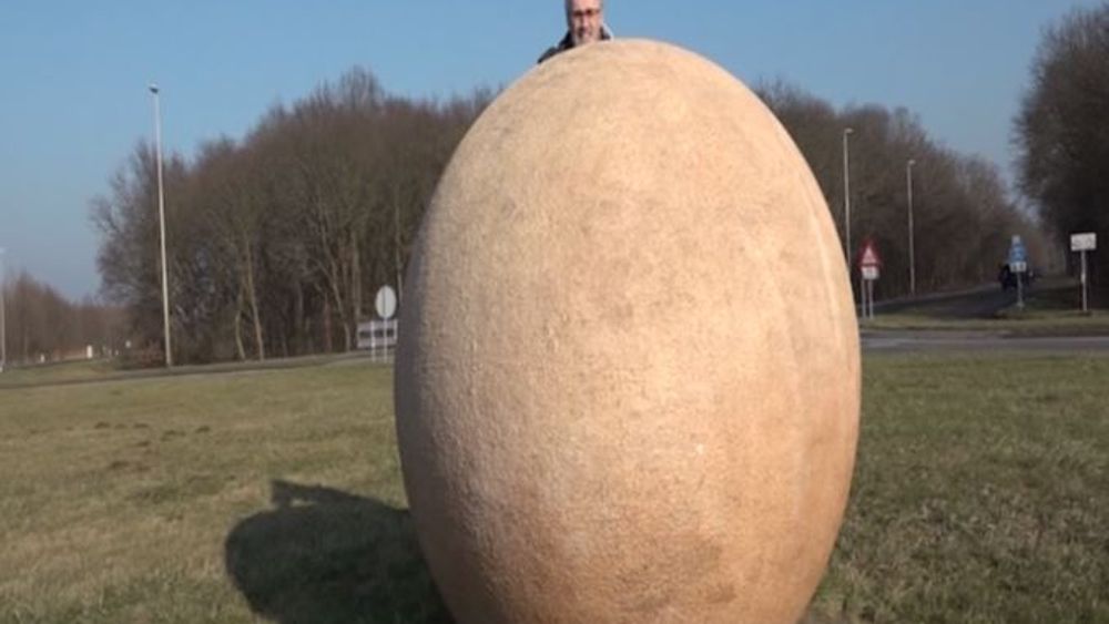 Kunst op de rotonde in Alem: Eén ei is geen ei... - Omroep Gelderland