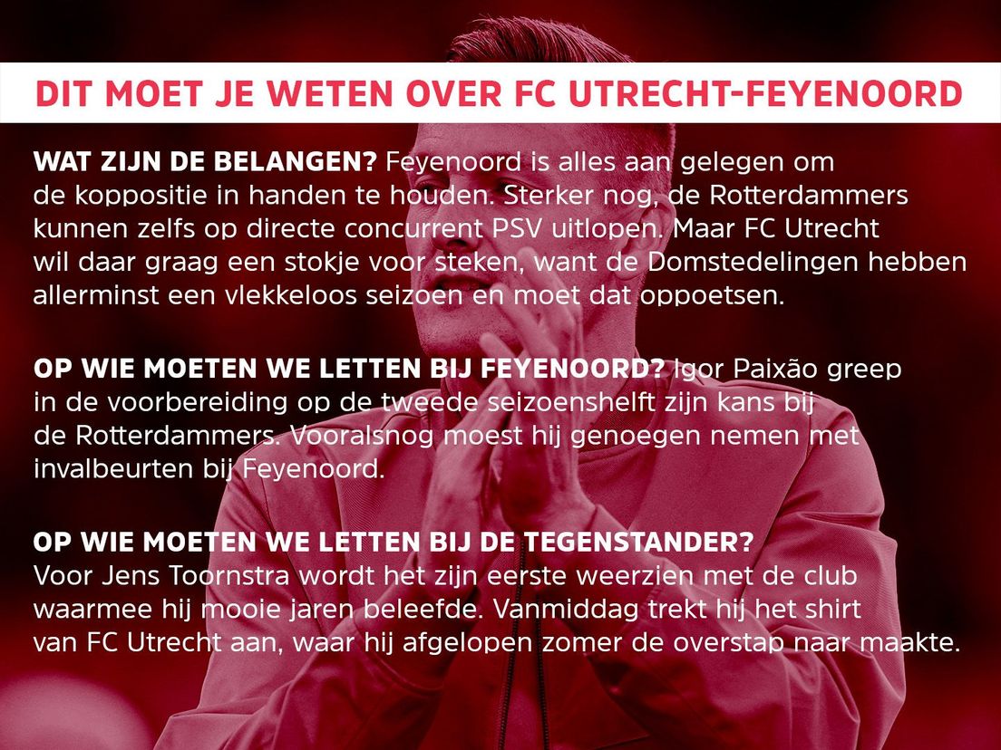 Dit moet je weten over FC Utrecht-Feyenoord