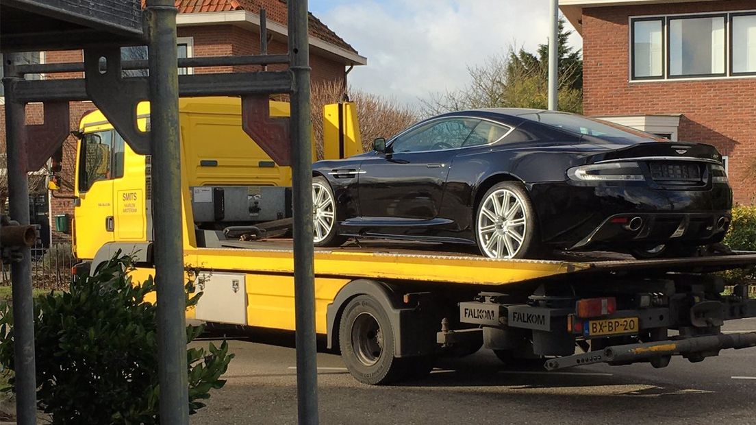 De in beslag genomen Aston Martin